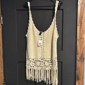 Daytrip Ivory Crochet Sleeveless Top